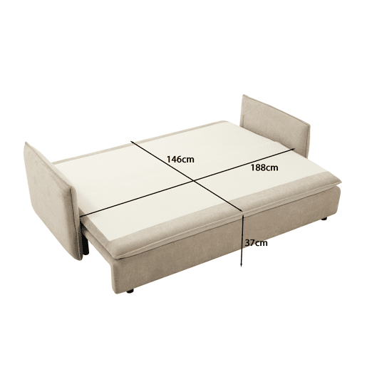 Sofá cama 3 lugares KEITH cor bege