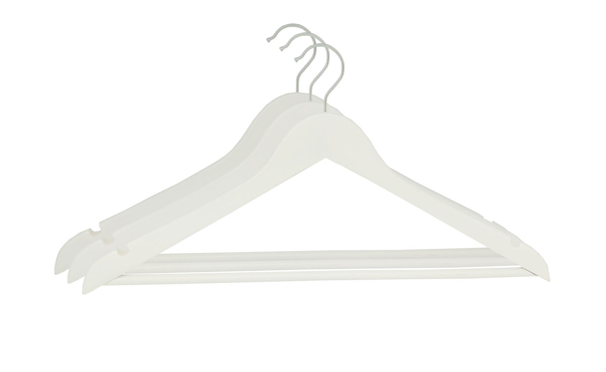 Set 8 perchas MADERA natural o blanca surtida