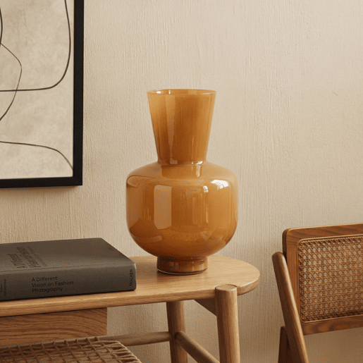 Jarro PASTEL CARAMEL L vidro pintado 45cm