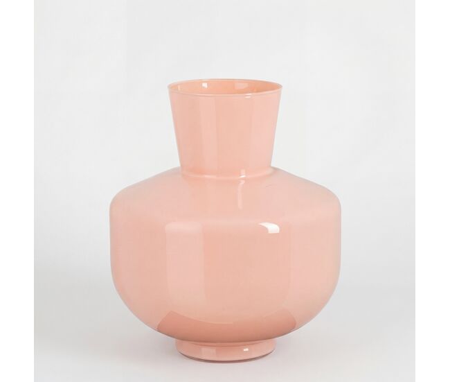 Jarrón pastel rosa l vidrio pintado 45cm
