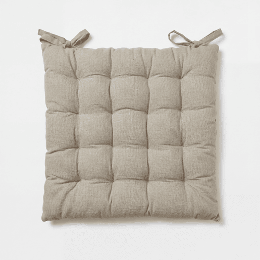 Almofada de cadeira em algodão NATURE 40x40x4cm cor taupe Almofada de cadeira em algodão NATURE 40x40x4cm cor taupe