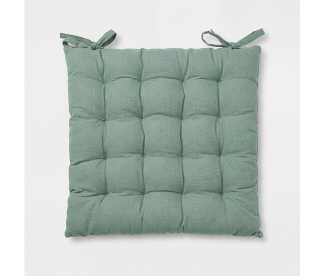 Cojín silla algodón nature 40x40x4cm color verde
