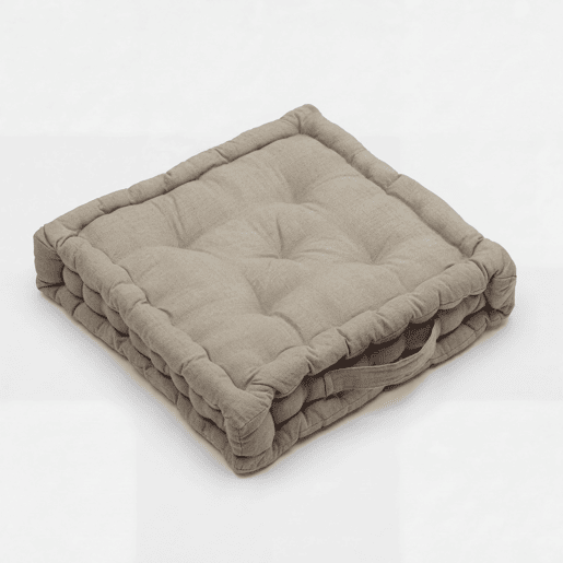 Almofada de chão em algodão NATURE 40x40x8cm cor taupe