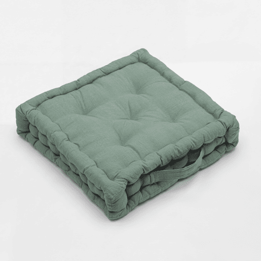 Almofada de chão em algodão NATURE 40x40x8cm cor verde Almofada de chão em algodão NATURE 40x40x8cm cor verde