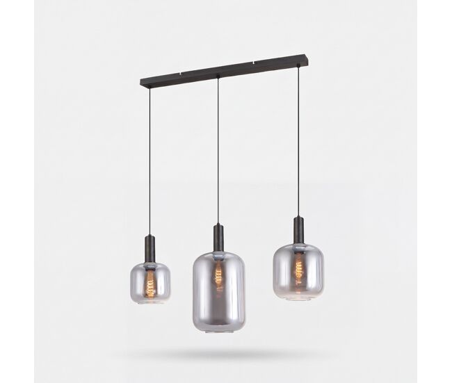 Lámpara de techo rubi 3 bombillas e27 25w 120x22x82,5cm