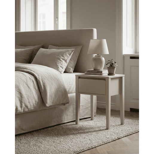 Mesa de cabeceira TORREON 1 gaveta branco