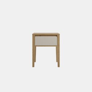 Mesa de cabeceira TORREON 1 gaveta branco e carvalho