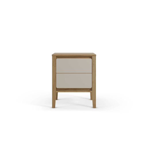 Mesa de cabeceira MAGINA 2 gavetas carvalho e branco
