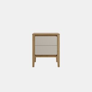 Mesa de cabeceira MAGINA 2 gavetas carvalho e branco