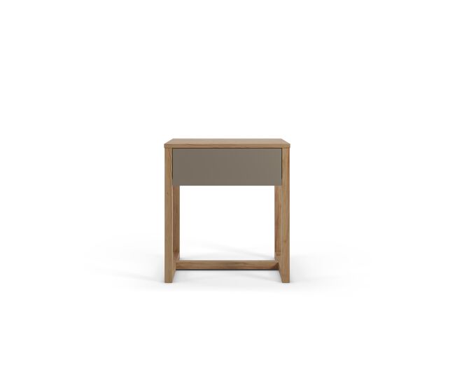 Mesita noche bore 1 cajón color roble y verde oscuro - conforama