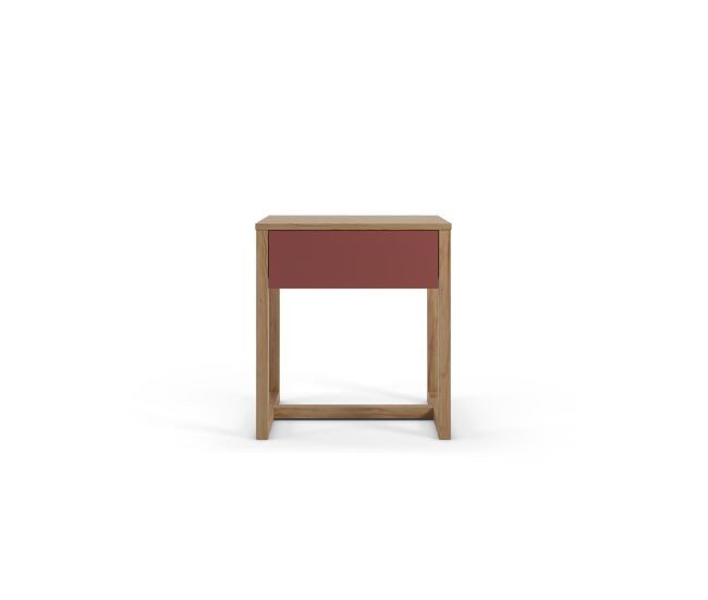 Mesita noche bore 1 cajón color roble y marrón - conforama