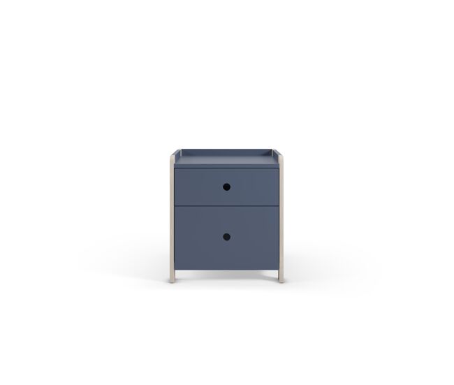 Mesita de noche terril ii con 2 cajones color azul - conforama