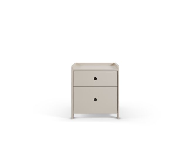 Mesita de noche terril ii con 2 cajones color blanco - conforama