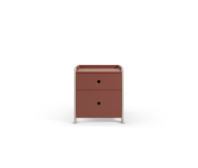 Mesita de noche terril ii con 2 cajones color terracota - conforama