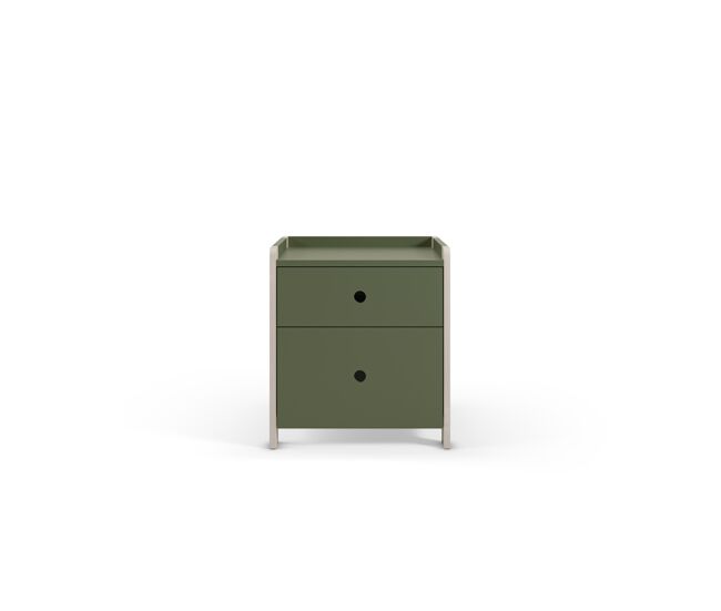 Mesita de noche terril ii con 2 cajones color verde - conforama