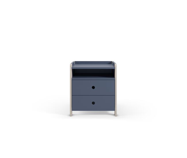 Mesita de noche terril con 2 cajones 1 hueco color azul - conforama