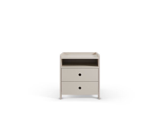 Mesita de noche terril con 2 cajones 1 hueco color blanco - conforama