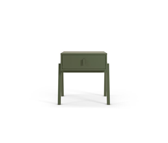 Mesita de noche veleta con 2 cajones color verde - conforama