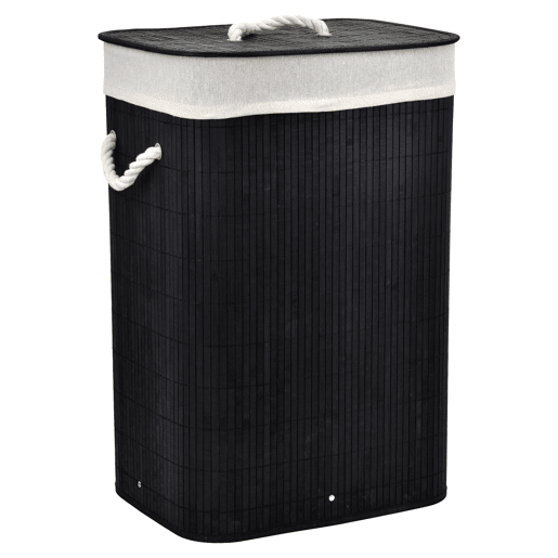 Cesto para roupa suja CORA bambu 40x30x60cm preto e branco Cesto para roupa suja CORA bambu 40x30x60cm preto e branco