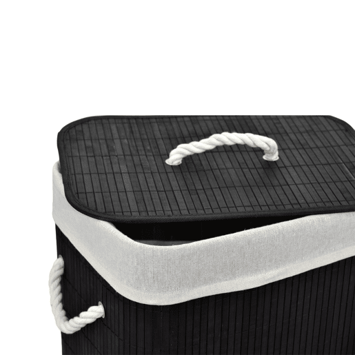 Cesto para roupa suja CORA bambu 40x30x60cm preto e branco Cesto para roupa suja CORA bambu 40x30x60cm preto e branco