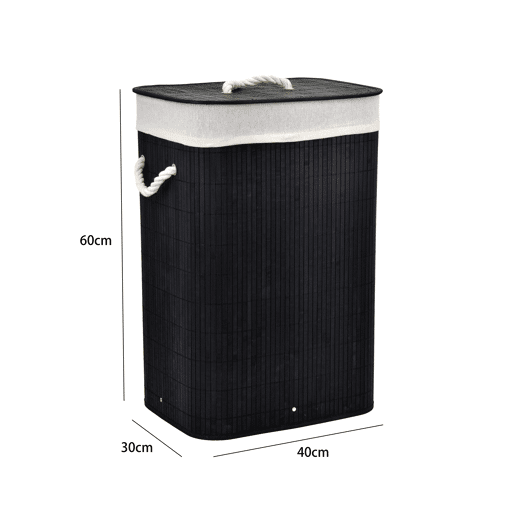 Cesto para roupa suja CORA bambu 40x30x60cm preto e branco Cesto para roupa suja CORA bambu 40x30x60cm preto e branco
