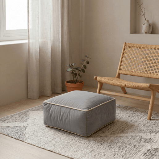 Puff DUKE 25x50x50cm cor cinza