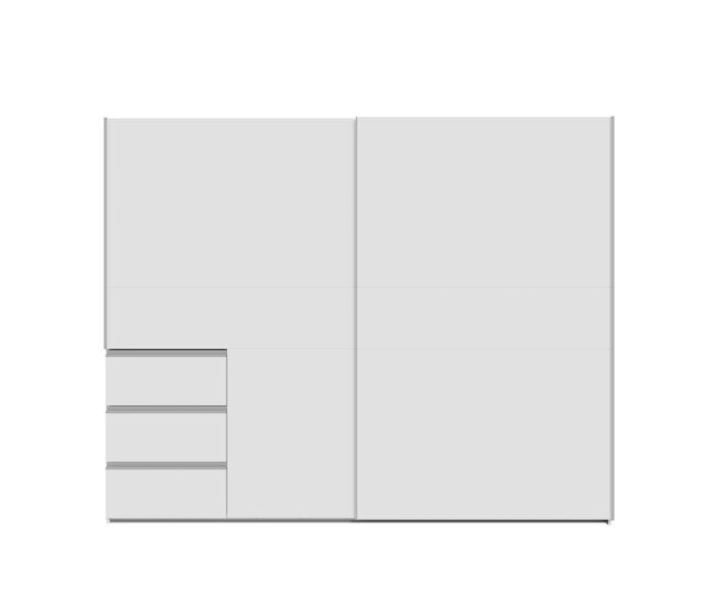 Armario nevada plus plus 249x200cm puertas correderas 3 cajones blanco