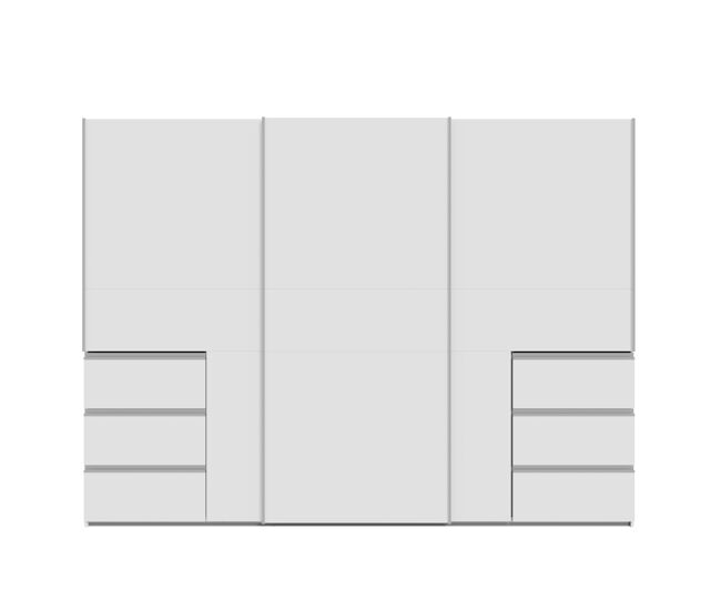 Armario nevada plus plus 269x200cm puertas correderas 6 cajones blanco