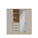 Armario NEVADA PLUS PLUS 207,5x212,7cm puertas batientes, espejo, 4 cajones y estantes Armario NEVADA PLUS PLUS 207,5x212,7cm puertas batientes, espejo, 4 cajones y estantes Roble