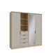 Armario NEVADA PLUS PLUS 207,5x212,7cm puertas batientes, espejo, 4 cajones y estantes Armario NEVADA PLUS PLUS 207,5x212,7cm puertas batientes, espejo, 4 cajones y estantes Roble