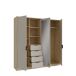 Armario NEVADA PLUS PLUS 207,5x212,7cm puertas batientes, espejo, 4 cajones y estantes Armario NEVADA PLUS PLUS 207,5x212,7cm puertas batientes, espejo, 4 cajones y estantes Roble