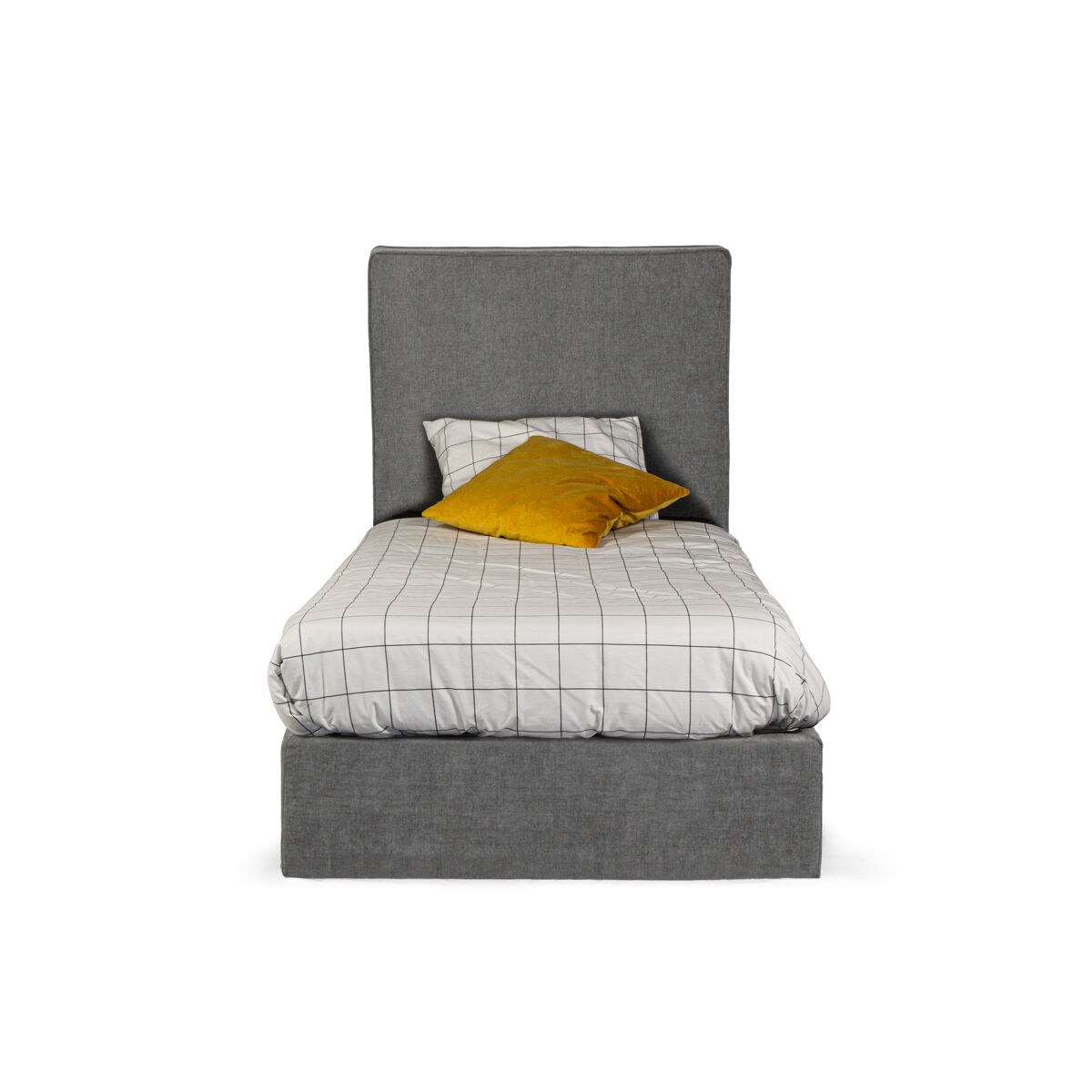 Cama con cabecero roler LUNEA 95x110x205cm Gris