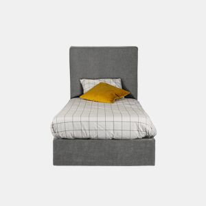 Cama com cabeceira roler LUNEA 95x110x205cm cinza