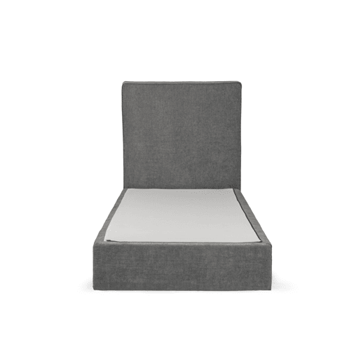 Cama com cabeceira roler LUNEA 95x110x205cm cinza