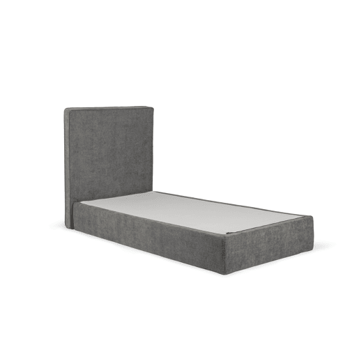 Cama com cabeceira roler LUNEA 95x110x205cm cinza