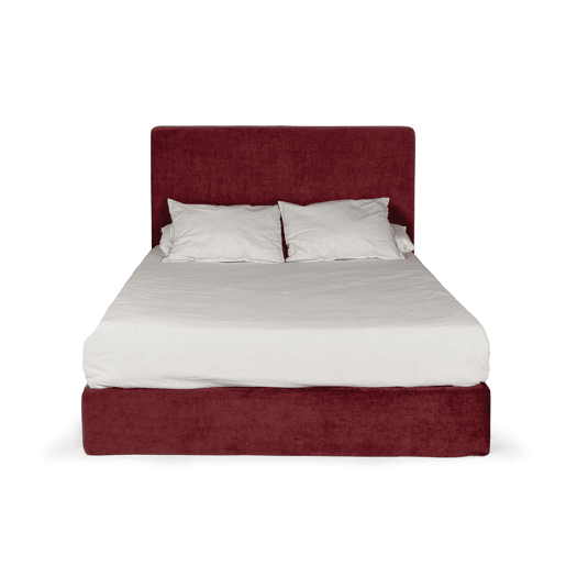 Cama com cabeceira roler CALAMO 145x110x205cm bordeaux