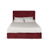 Cama com cabeceira roler CALAMO 145x110x205cm bordeaux