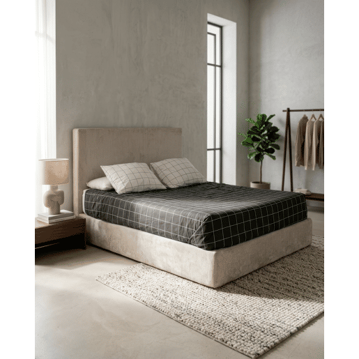 Cama com cabeceira roler CALAMO 145x110x205cm bege Cama com cabeceira roler CALAMO 145x110x205cm bege