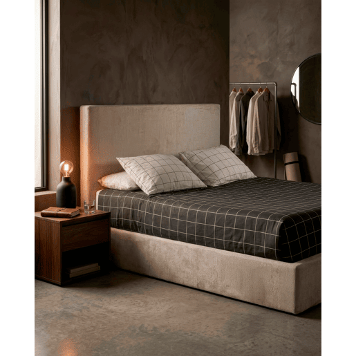 Cama com cabeceira roler CALAMO 145x110x205cm bege Cama com cabeceira roler CALAMO 145x110x205cm bege