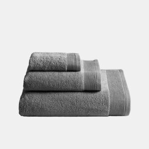 Toalha ZAIRA em algodão felpudo americano 50x100cm cinza aço