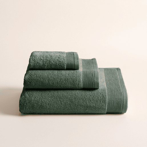 Toalha ZAIRA em algodão felpudo americano 50x100cm cor verde