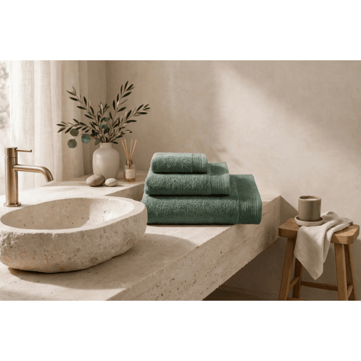 Toalha ZAIRA em algodão felpudo americano 50x100cm cor verde Toalha ZAIRA em algodão felpudo americano 50x100cm cor verde