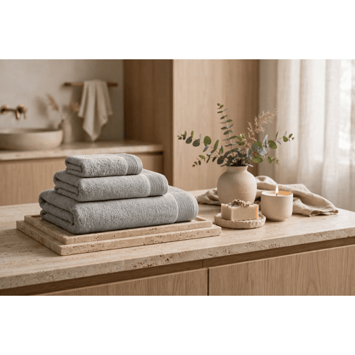 Toalha ZAIRA em algodão felpudo americano 70x140cm cor prata Toalha ZAIRA em algodão felpudo americano 70x140cm cor prata