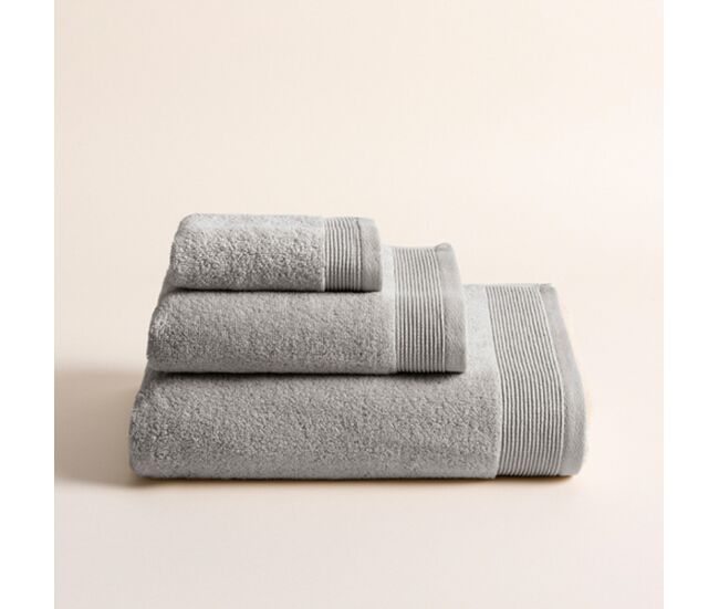 Toalla algodón rizo americano zaira 100x150cm color plata - conforama