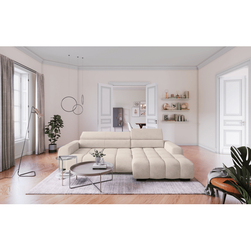 Chaise longue direita ALBERTA com relax elétrico bege Chaise longue direita ALBERTA com relax elétrico bege