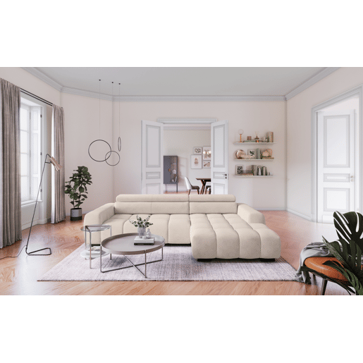 Chaise longue direita ALBERTA com relax elétrico bege Chaise longue direita ALBERTA com relax elétrico bege