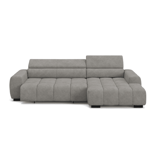 Chaise longue direita ALBERTA com relax elétrico cinza claro