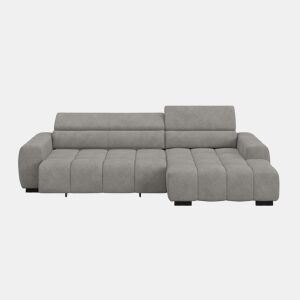 Chaise longue direita ALBERTA com relax elétrico cinza claro