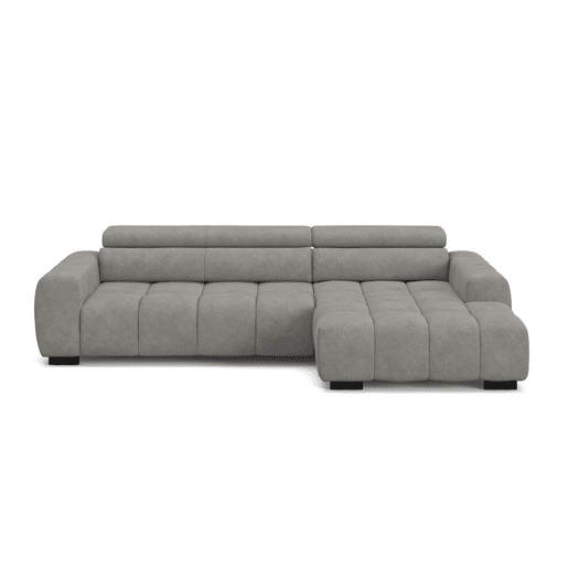 Chaise longue direita ALBERTA com relax elétrico cinza claro