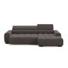 Chaise longue direita ALBERTA com relax elétrico cinza escuro